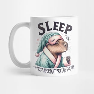 Sleepy Capybara in Comfy Pajamas Mug